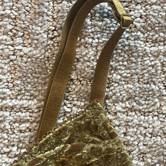 NWT Intimately Free People Carrie Flocked Floral Velvet Bralette, Olive Green, L - Picture 8 of 15